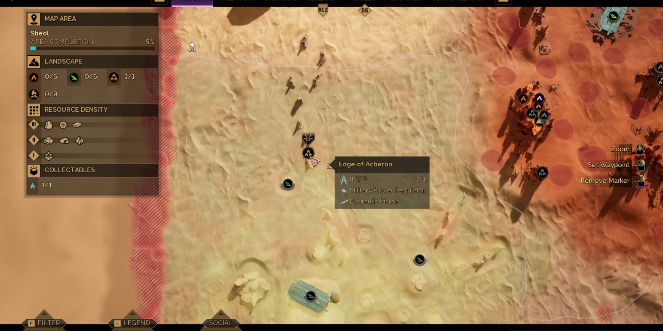 Achron's edge on the sand dunes