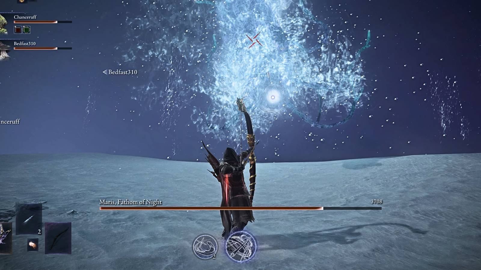 Ironeye taking his shot at Maris in Elden Ring Nightreign