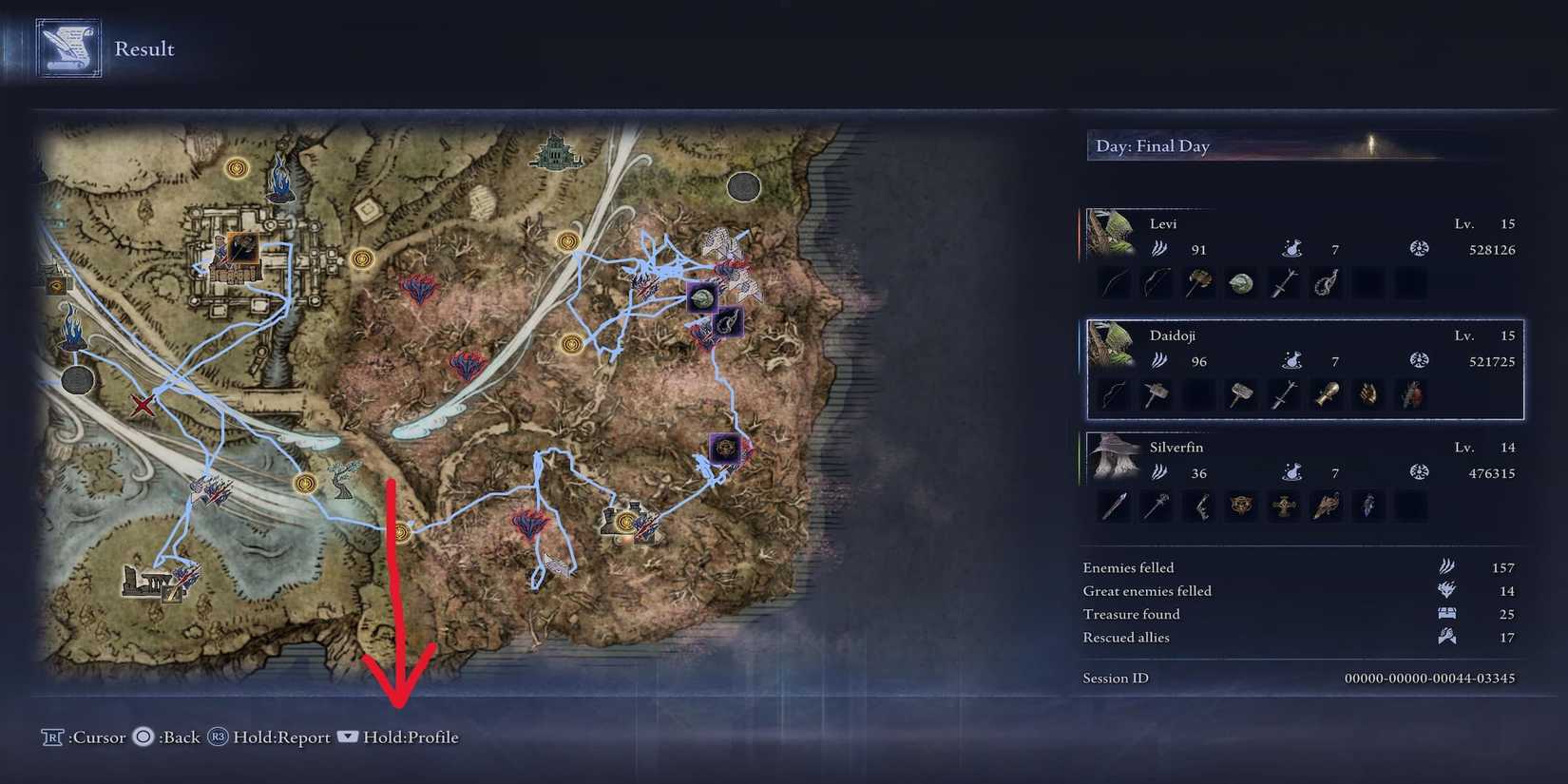 The Profile Option in The Results Menu 