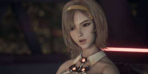 Eve in yellow in Stellar Blade