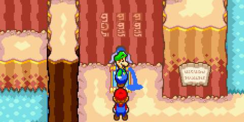 Exploring a level in Mario & Luigi Superstar Saga