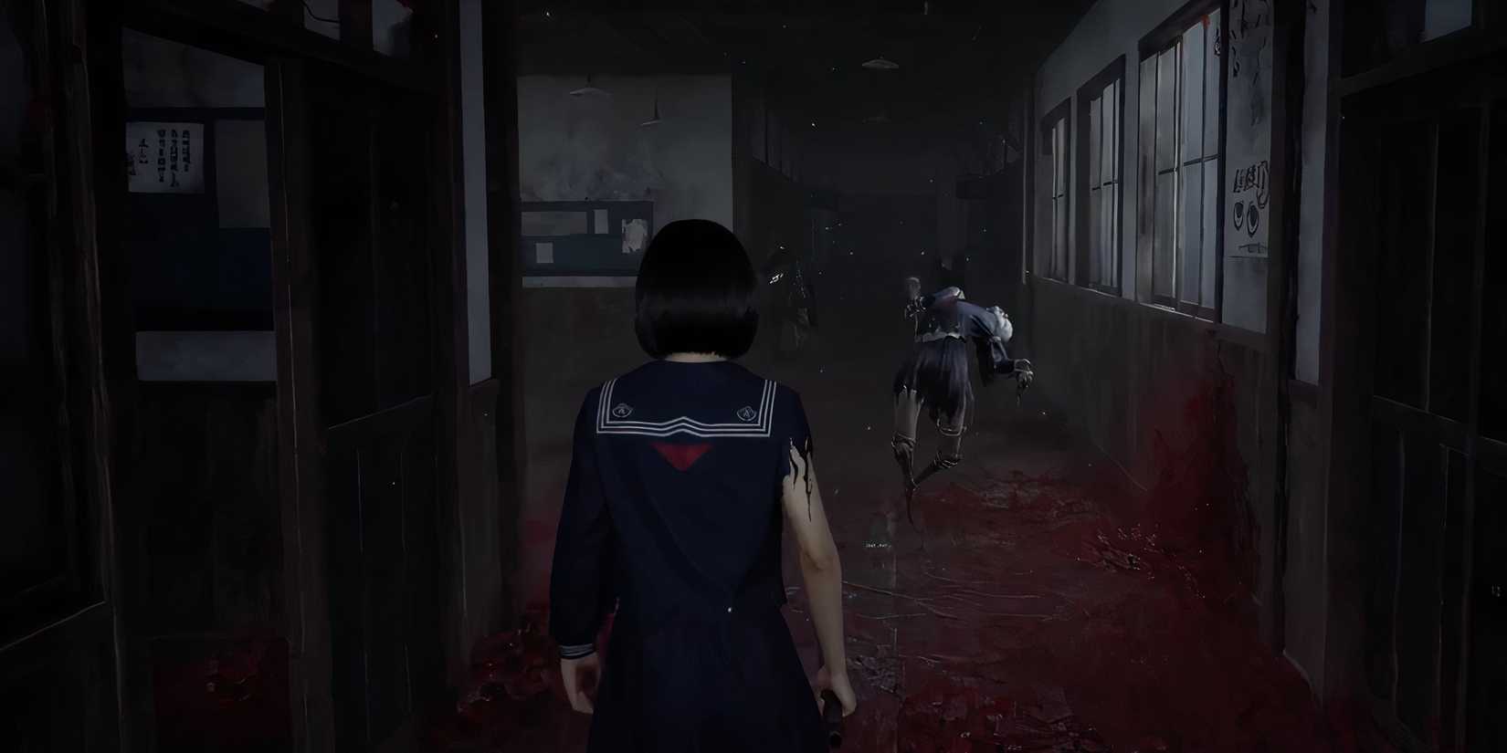 Exploring a school in Silent Hill f