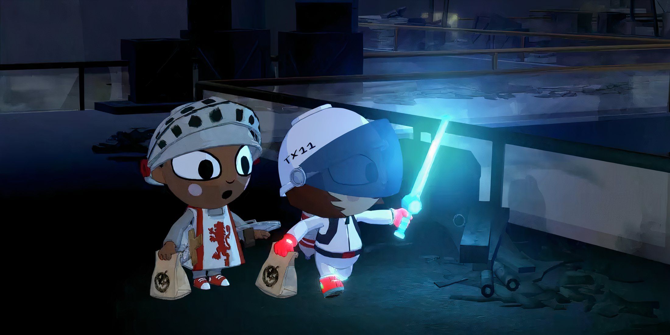 Exploring a town in Costume Quest