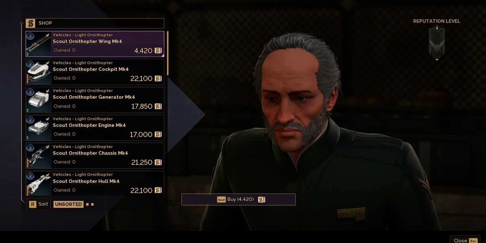 Faction Vendor Selling Ornithopter Parts in Dune Awakening