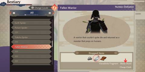 Fallen Warrior enemy in Rune Factory Guardians of Azuma