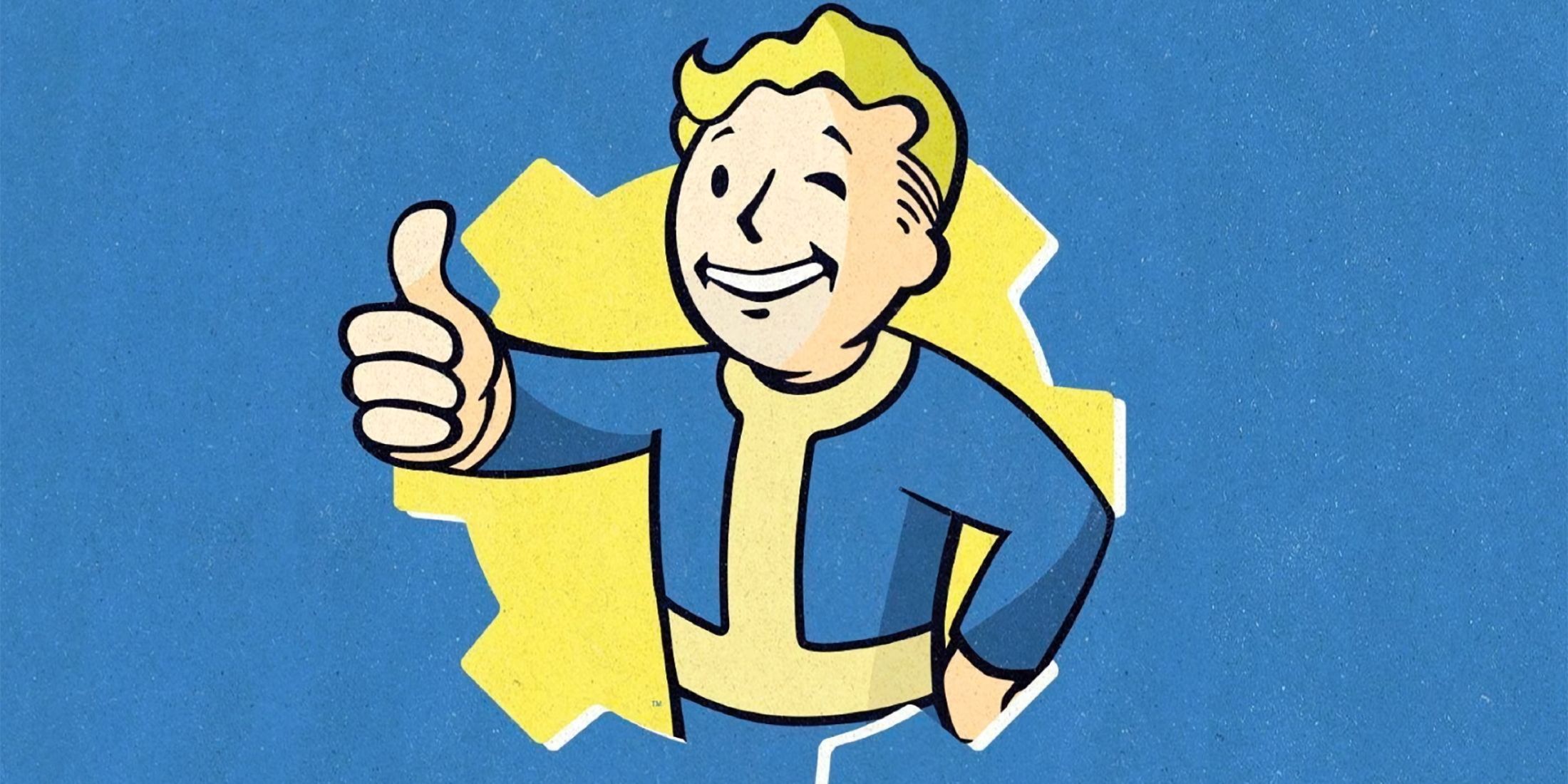 Imagem do Vault Boy, mascote da franquia Fallout.