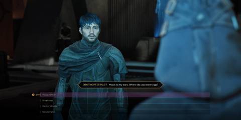 Fast Traveling Via Omnithopter Pilot Taxi Service Dune Awakening