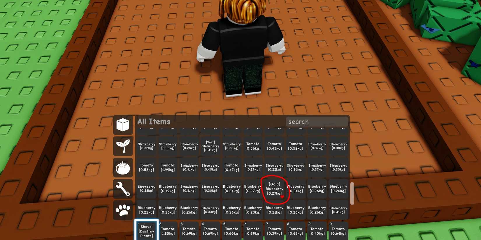 favorite a fruit in roblox grow a garden