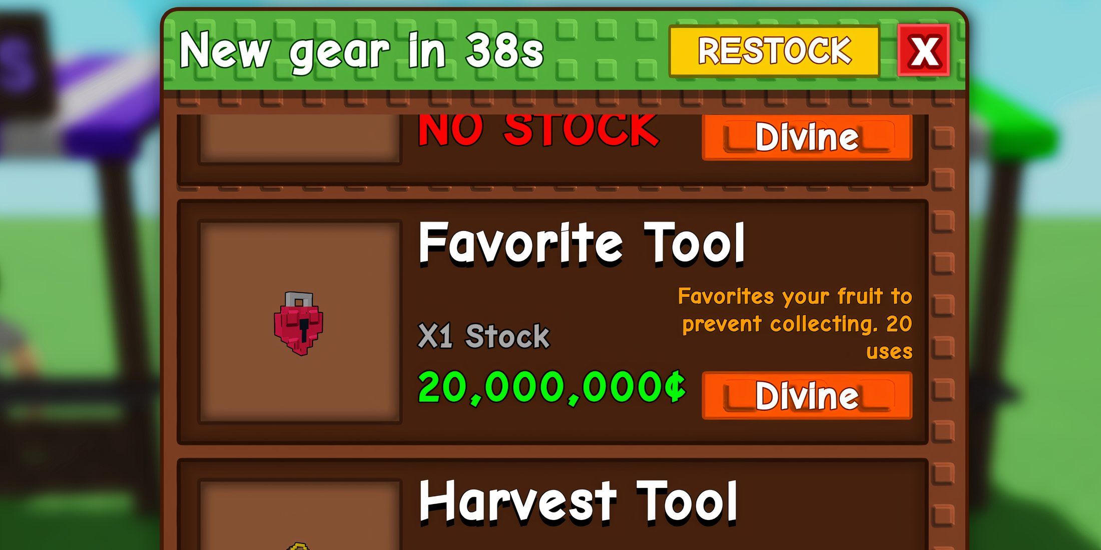favorite tool in roblox grow a garden