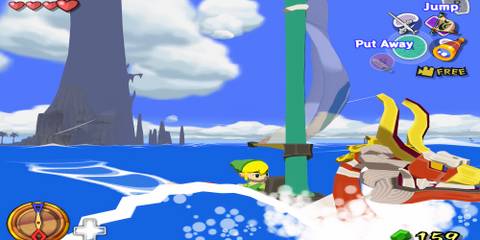 link sailing with the king of red lions in the legend of zelda: the wind waker