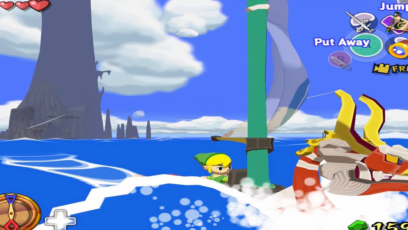 link sailing with the king of red lions in the legend of zelda: the wind waker