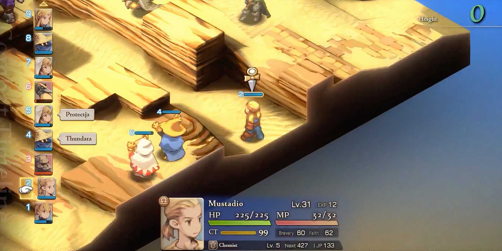 Fighting a battle in a desert in Final Fantasy Tactics The Ivalice Chronicles