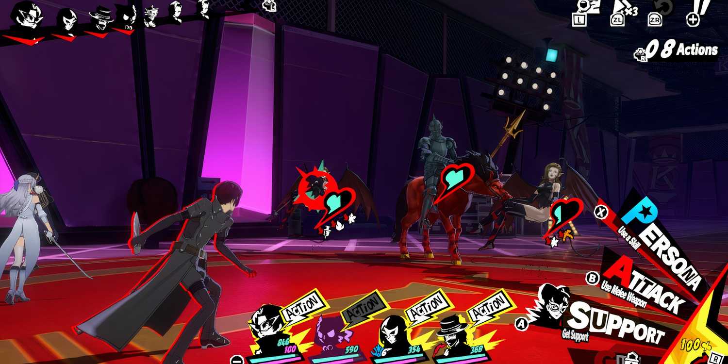 Pertarungan di stadion dalam Persona 5: The Phantom X