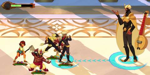 Fighting a boss in Indivisible