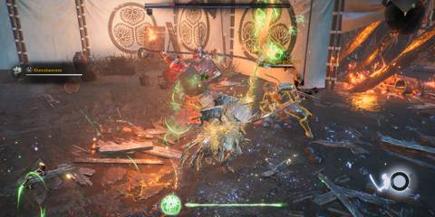 Fighting a boss in Nioh 3