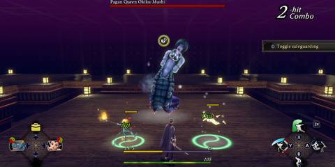 Fighting a boss in Raidou Remastered The Mystery of the Soulless Army