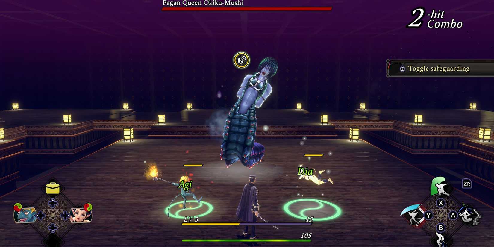 Fighting a boss in Raidou Remastered The Mystery of the Soulless Army