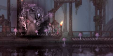 Fighting a boss in Salt And Sacrifice