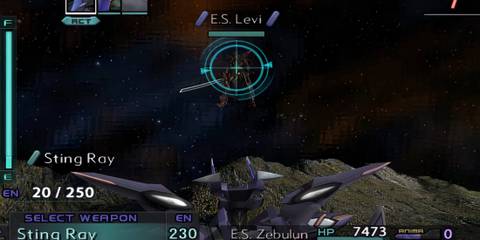 Fighting a mech battle in Xenosaga Episode 3