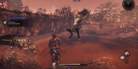 Fighting a Yokai in Nioh 3