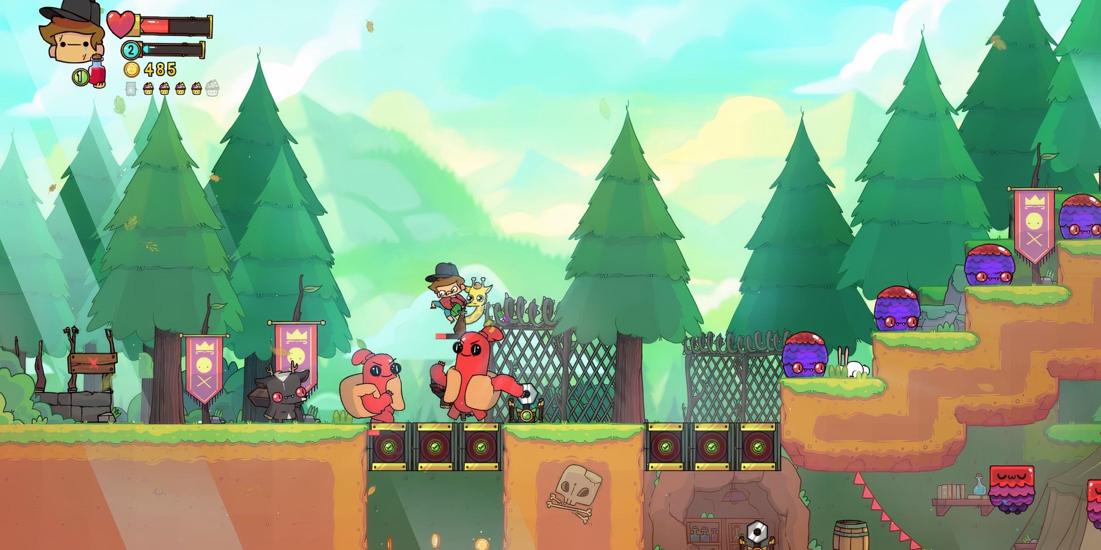 Fighting enemies in The Adventure Pals