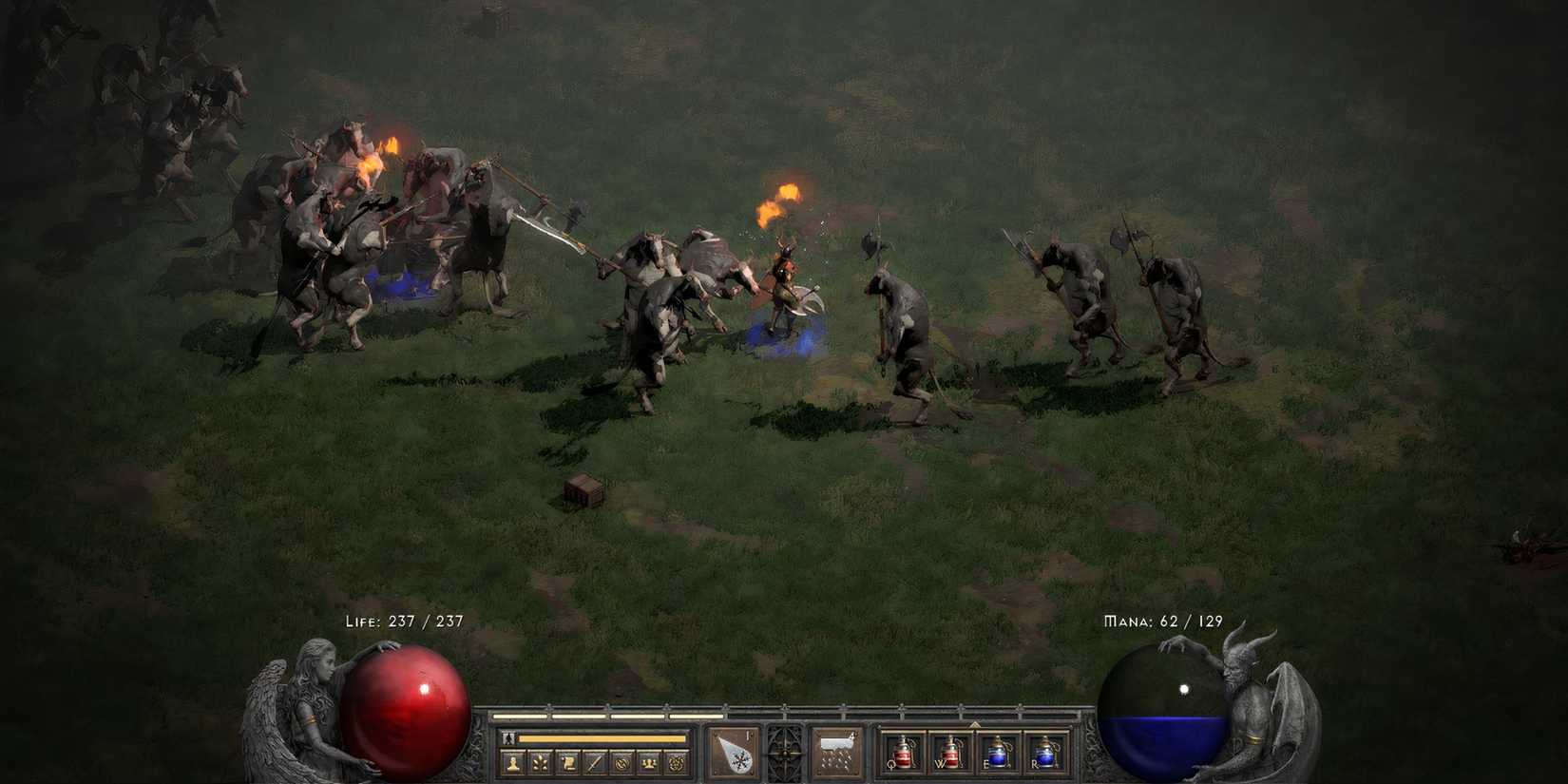 Fighting Hell Bovines in Diablo 2