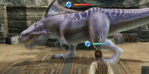 Balthier encountering the Abelisk in Final Fantasy 12