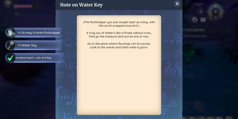 Finding the Water Key and triggering Lock and Key quest in Palia