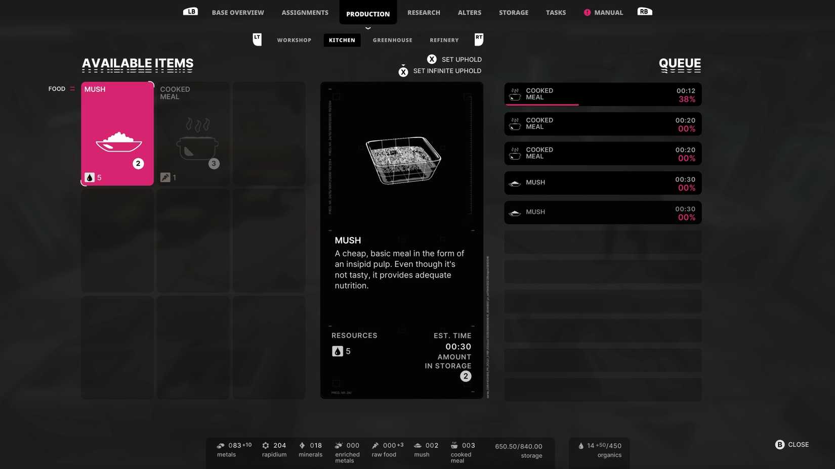 food optons in the alters