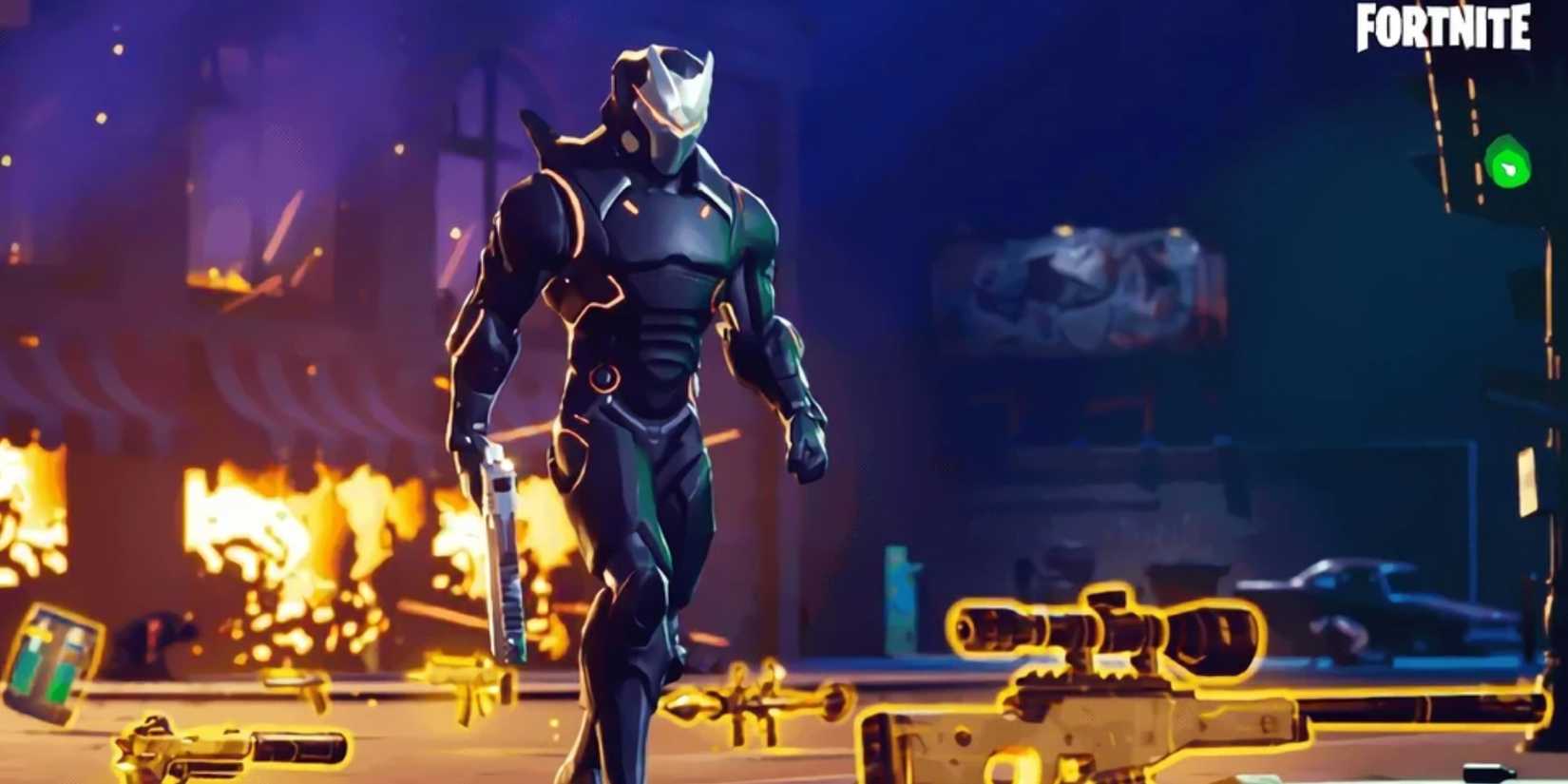 Fortnite Omega Walking Near Golden Weapons