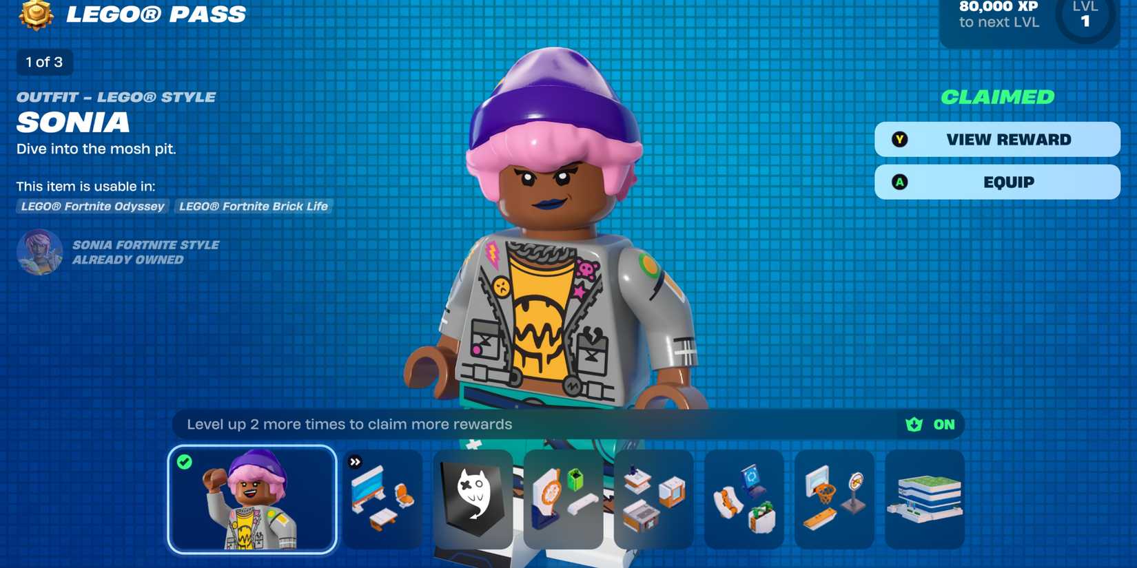 Fortnite Supernova Academy LEGO Pass Page 1 Items
