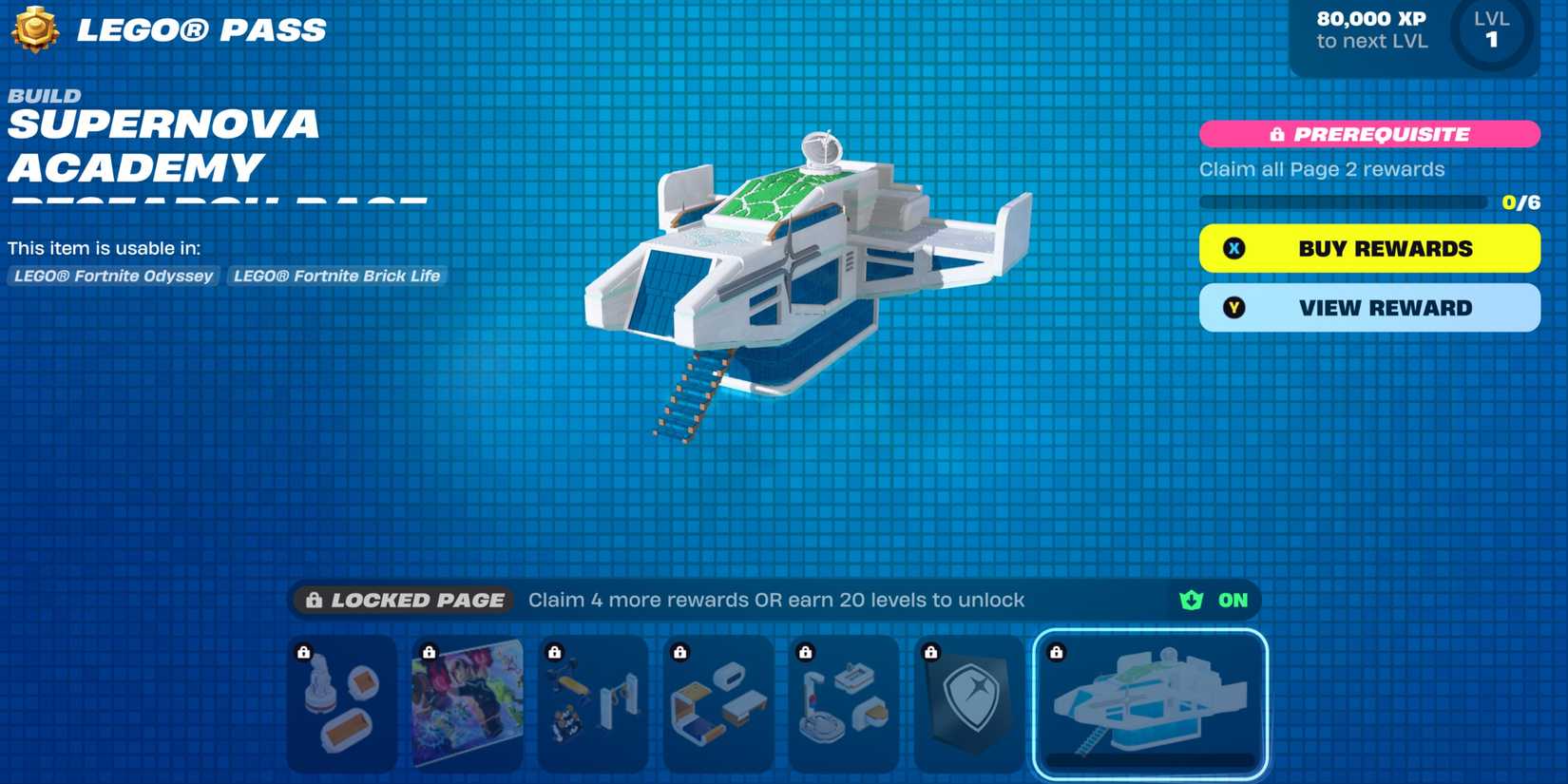 Fortnite Supernova Academy LEGO Pass Page 2 Items
