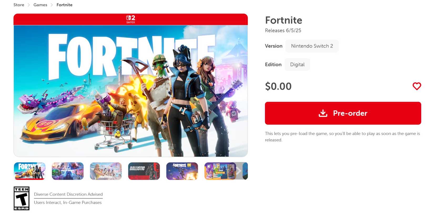 fortnite switch 2 eshop download