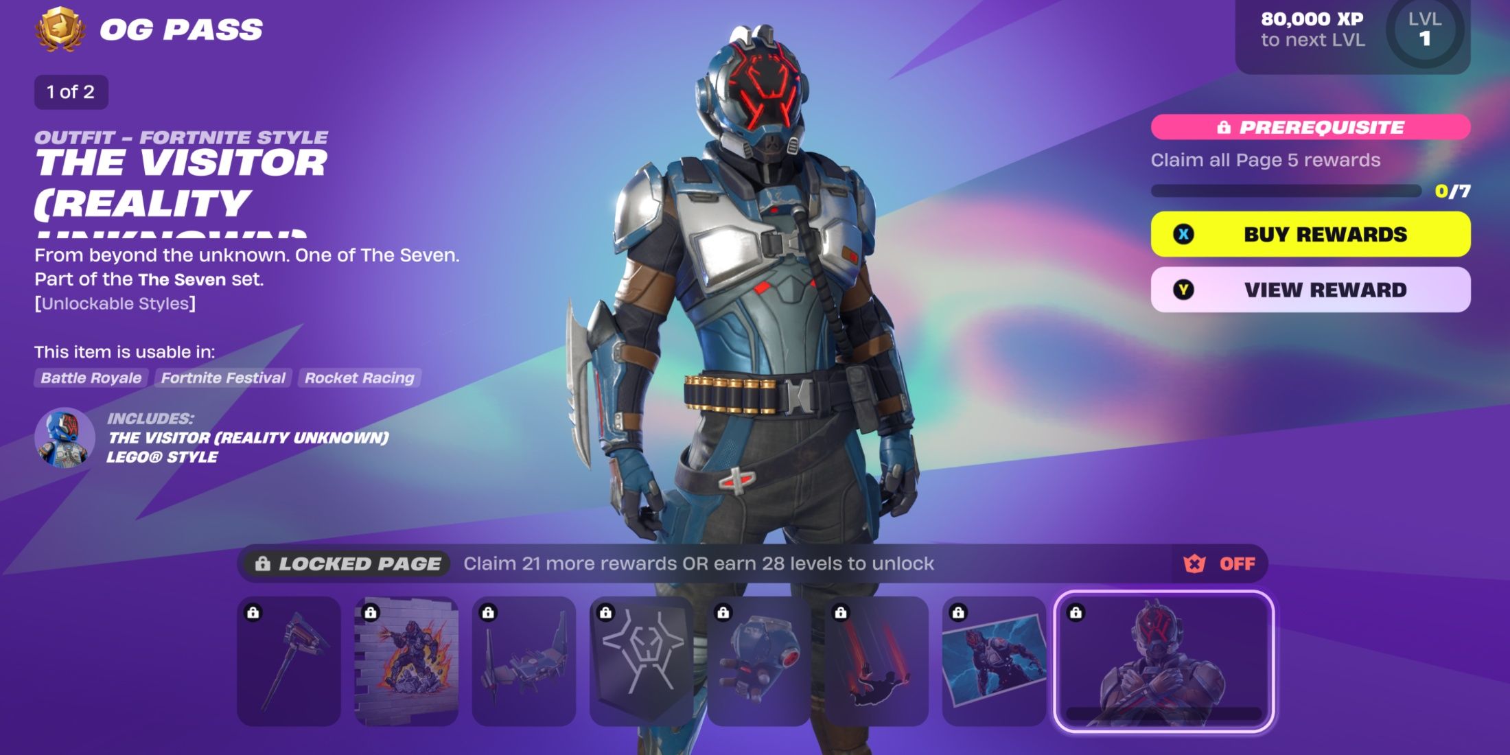 Fortnite the visitor (the skin is unknown) skin and goods