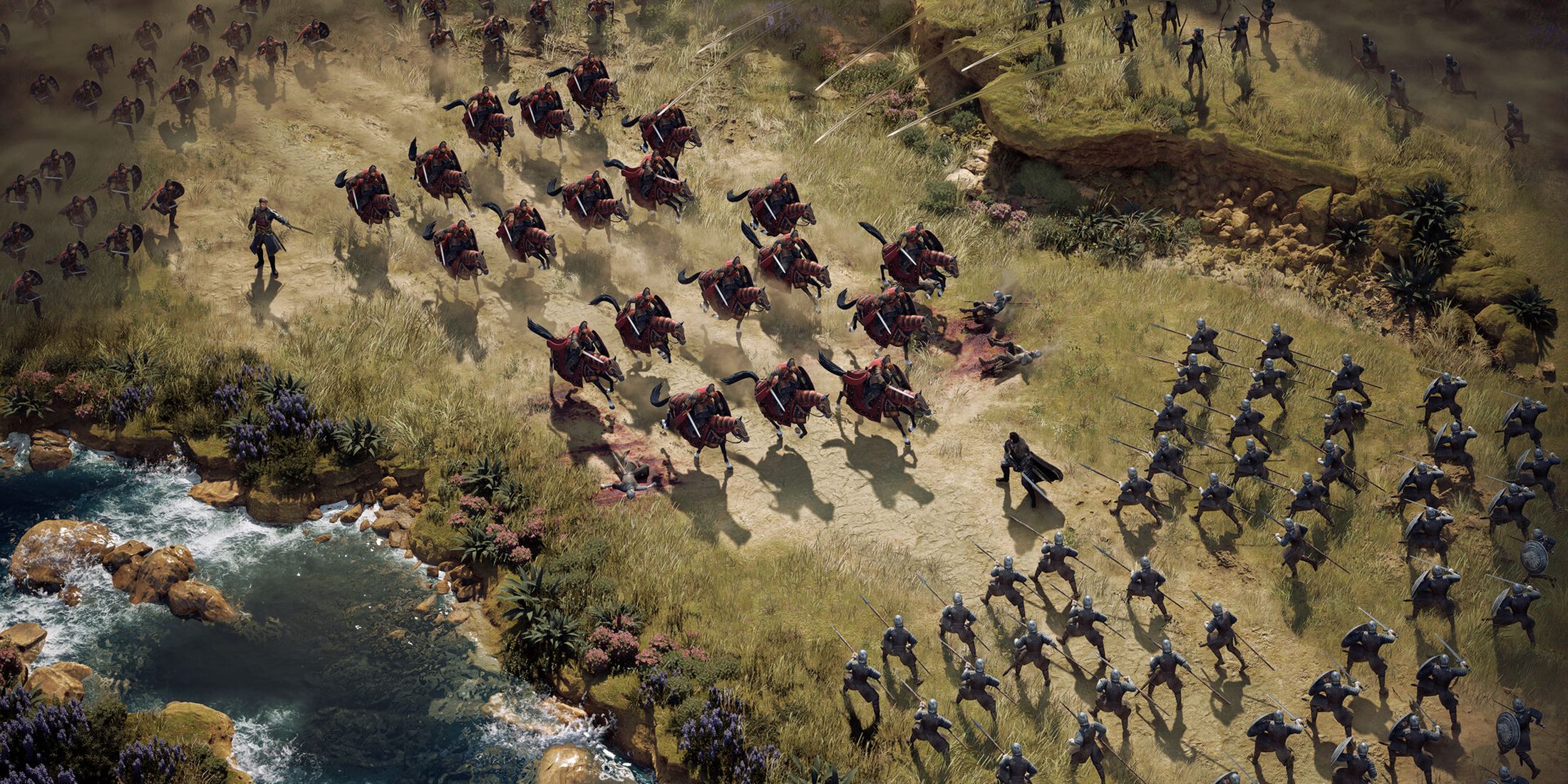 Game of Thrones War For Westeros trailer screenshot showing troops headed for war