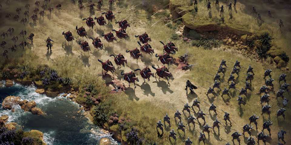 Game of Thrones War For Westeros trailer screenshot showing troops headed for war