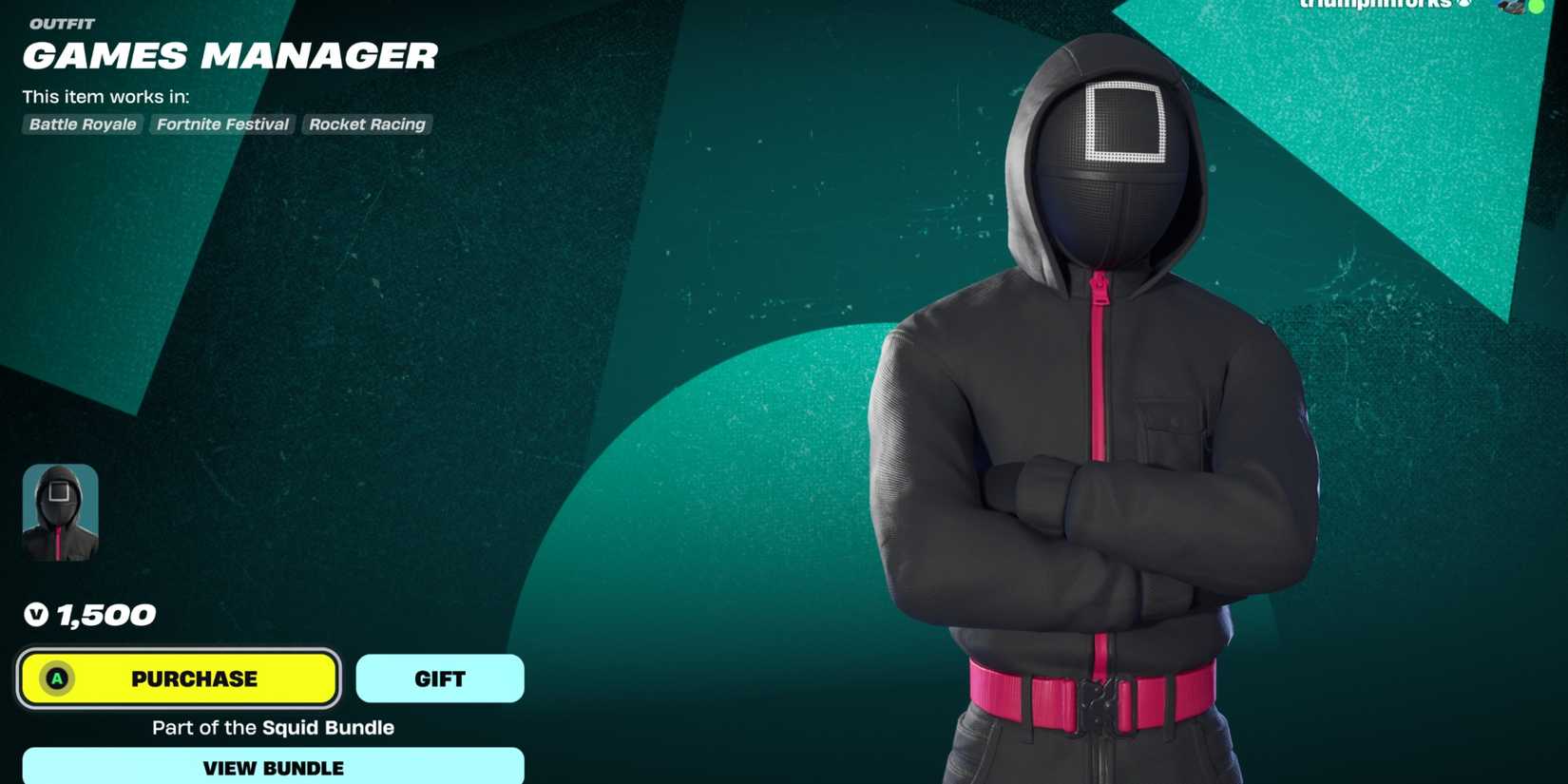 games manager squid game skin fortnite