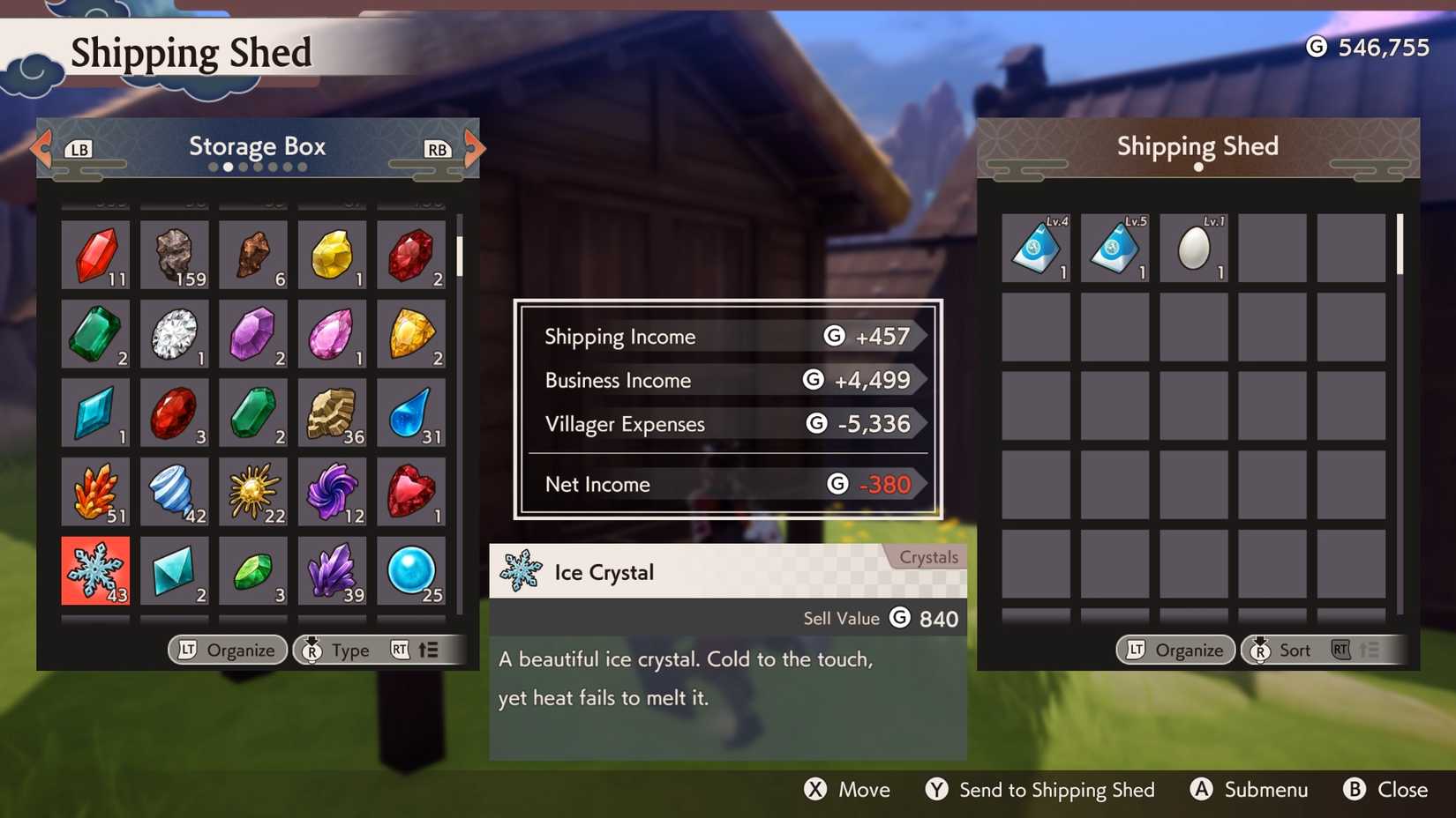 gems in inventory in rune factory guardians of azuma