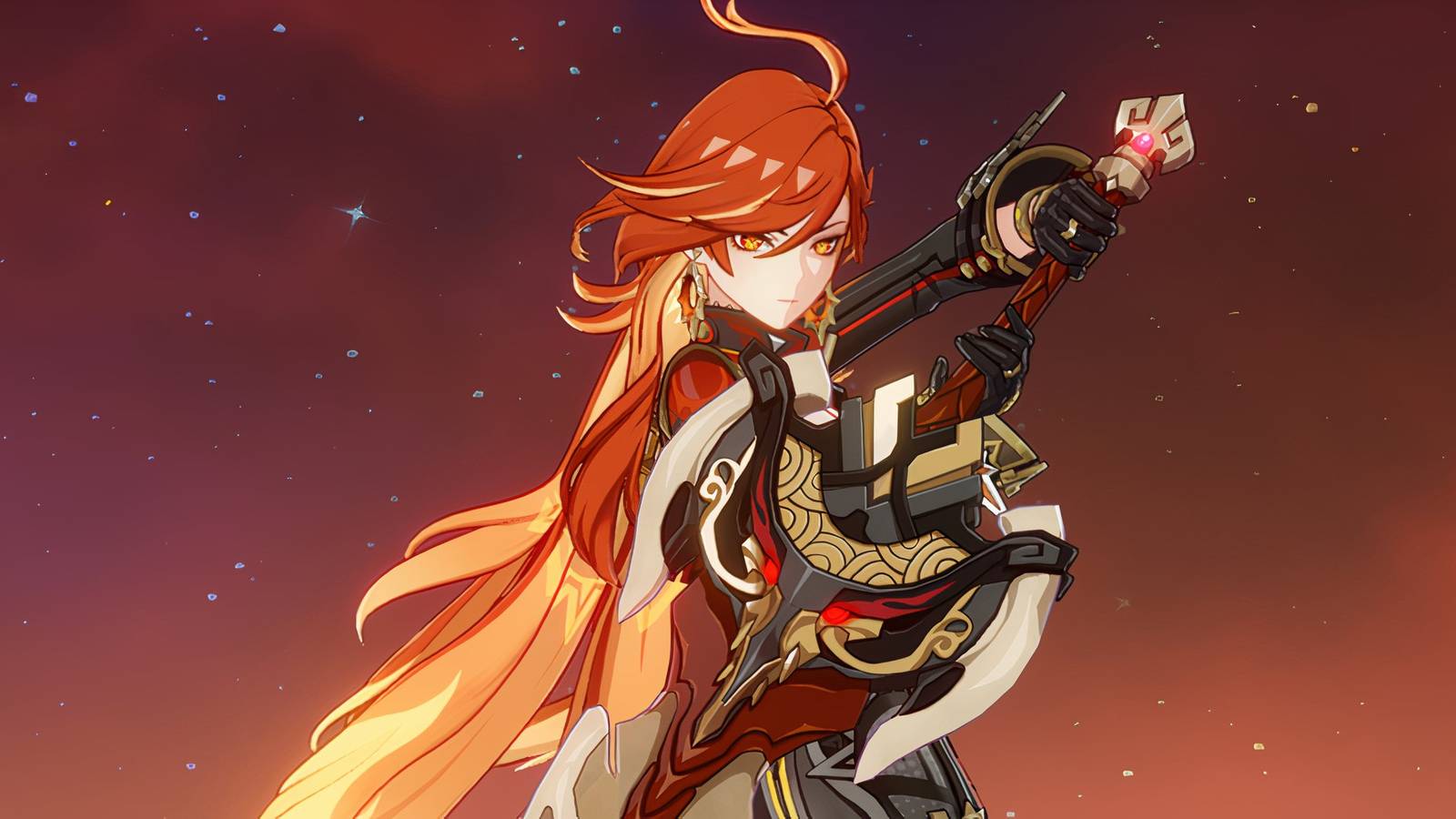 Genshin Impact Mavuika holding Claymore Weapon cropped