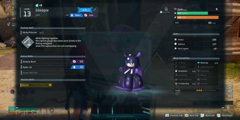 Gloopie stats in Palworld
