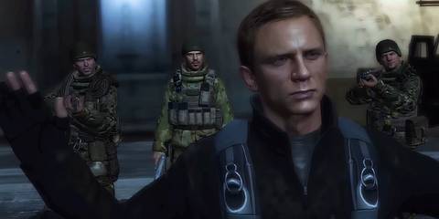 James Bond being caught by enemies in GoldenEye 007: Reloaded