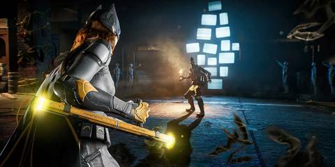 Batgirl confronting a Freak in Gotham Knights