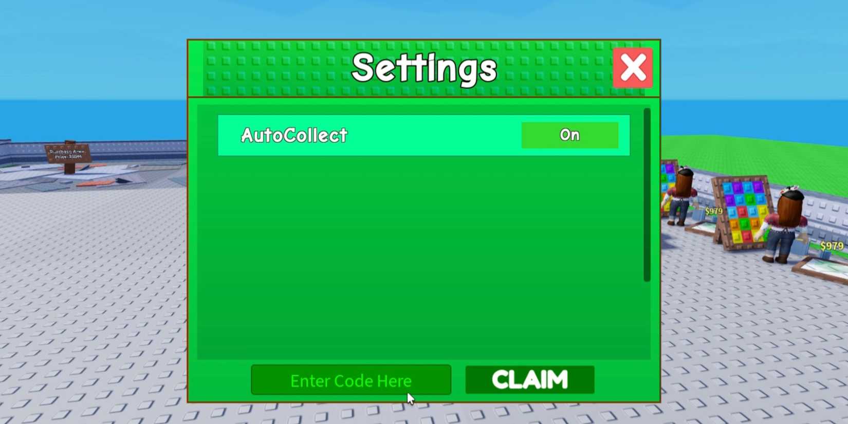 Grow a Business the codes tab