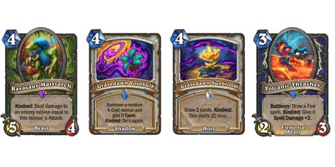 hearthstone the lost city of un'goro kindred keyword examples