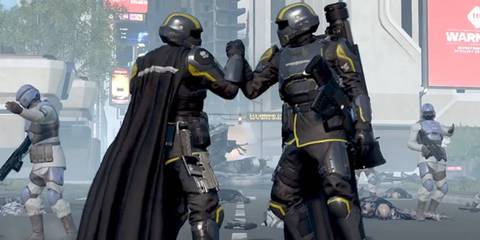 Helldivers Players Emoting