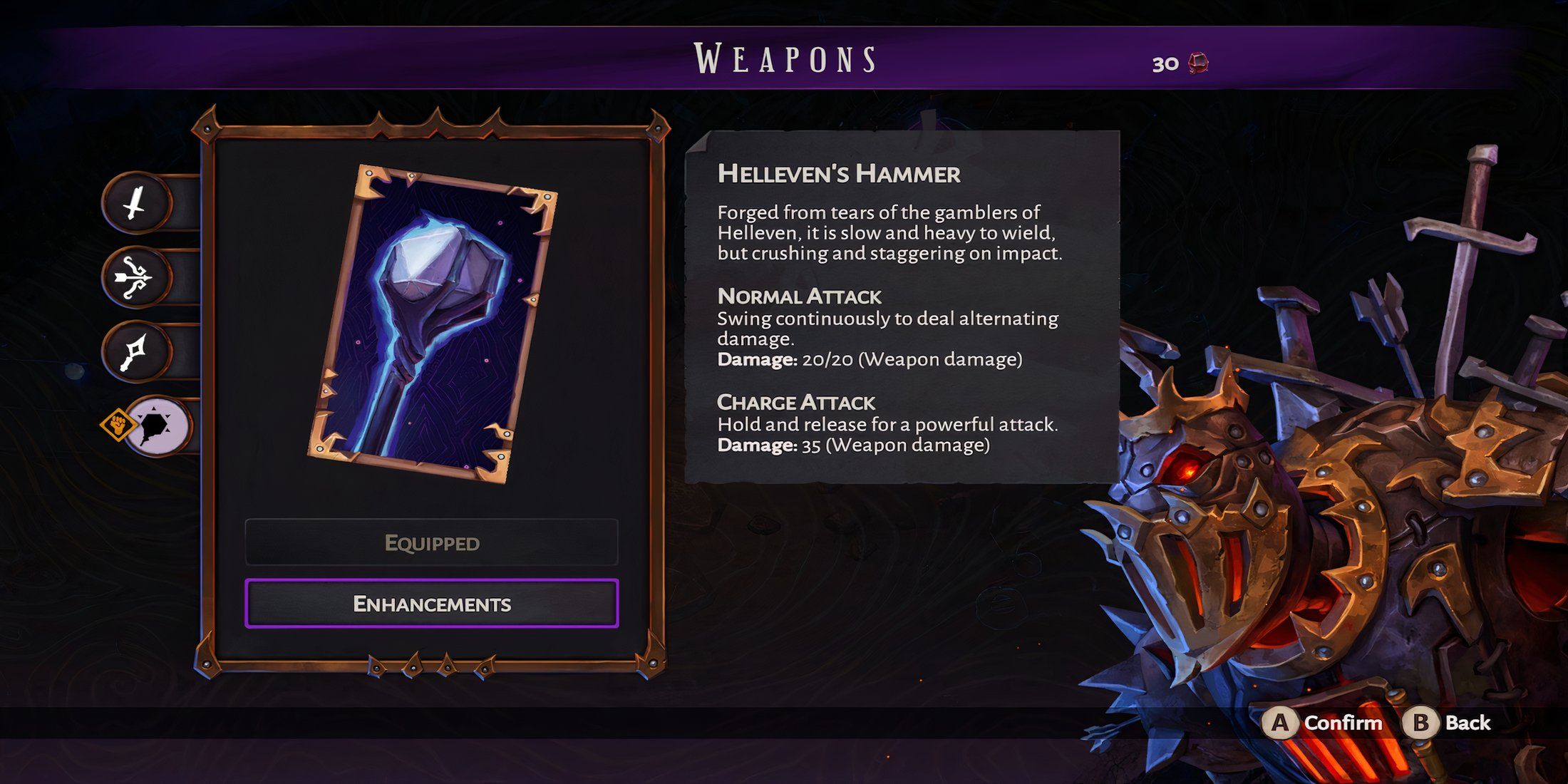 Helleven’s Hammer in Lost in Random The Eternal Die