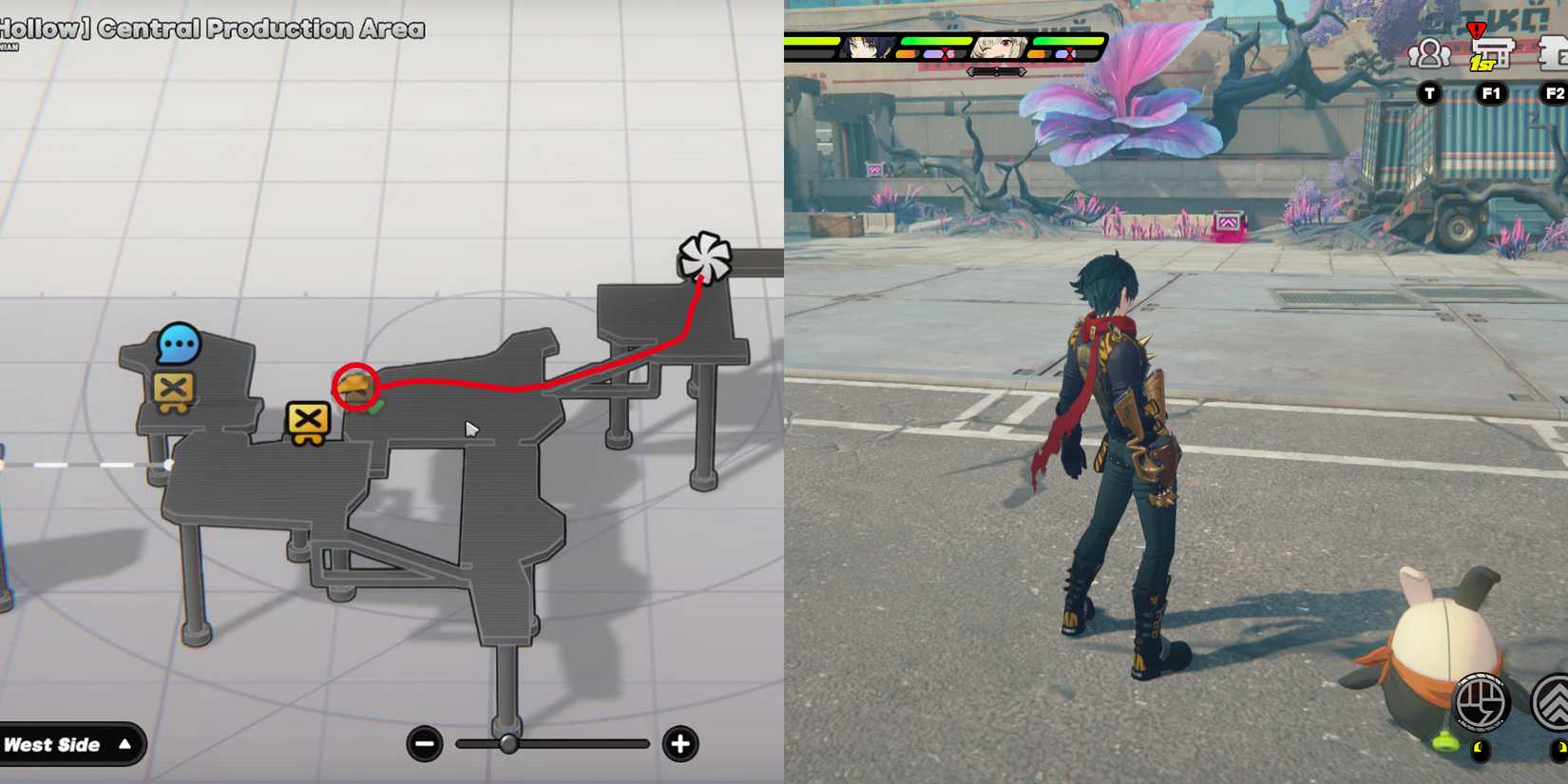 hollow central production area mini cargo trucks location 11 in zenless zone zero