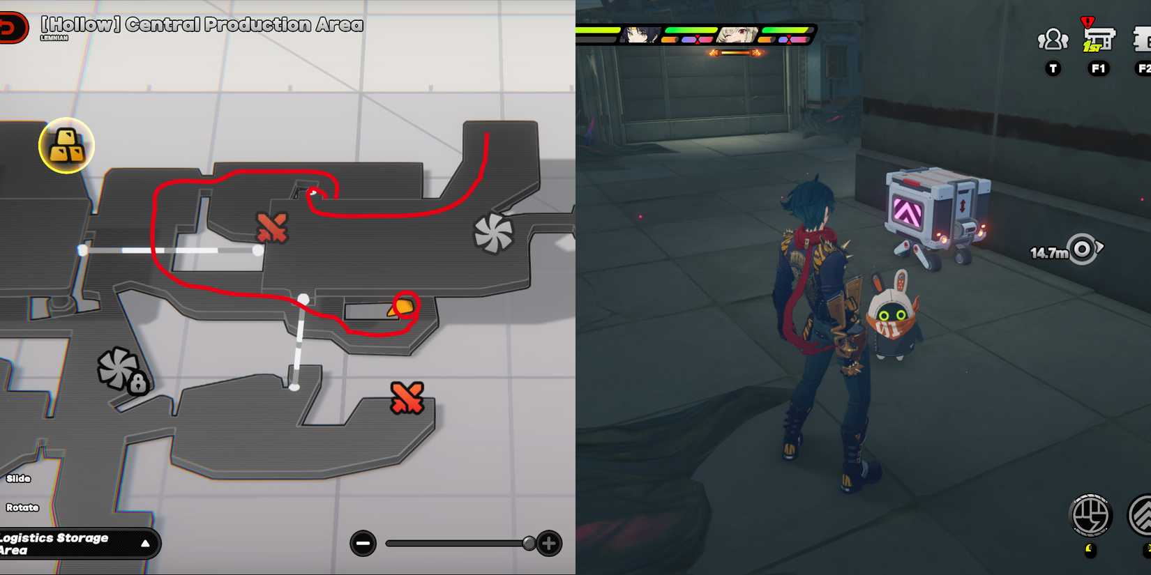 hollow central production area mini cargo trucks location 16 in zenless zone zero