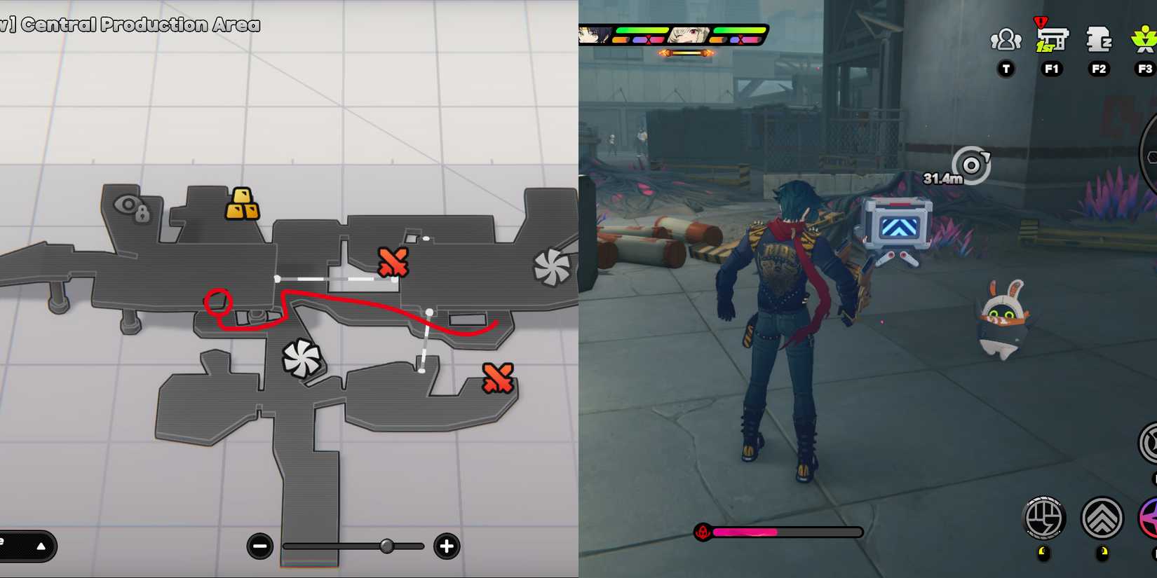 hollow central production area mini cargo trucks location 17 in zenless zone zero