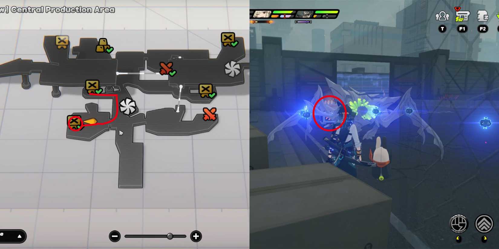 hollow central production area mini cargo trucks location 18 in zenless zone zero